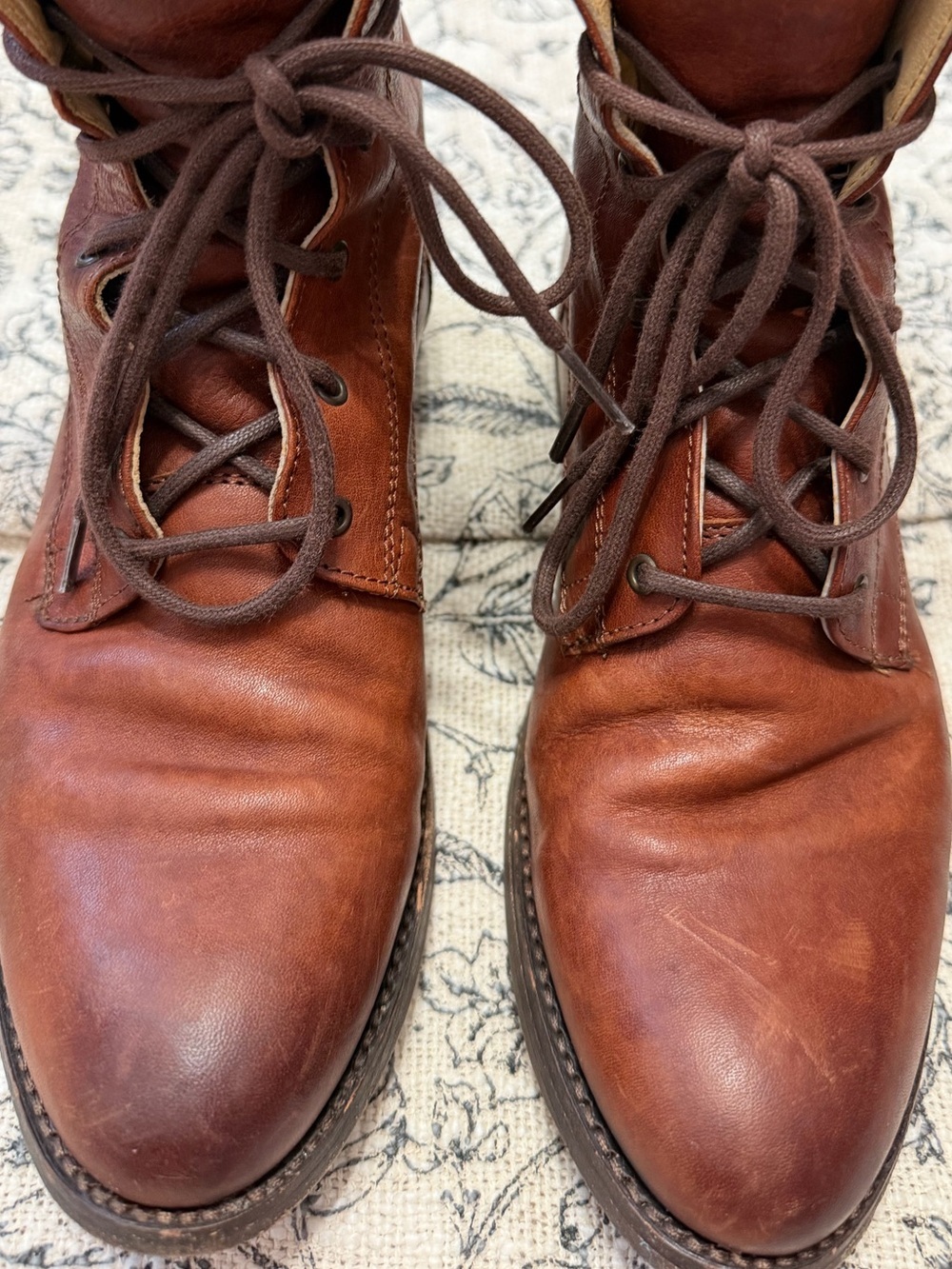 FRYE leather lace-up boots Brown Leather - Picture 2 of 15